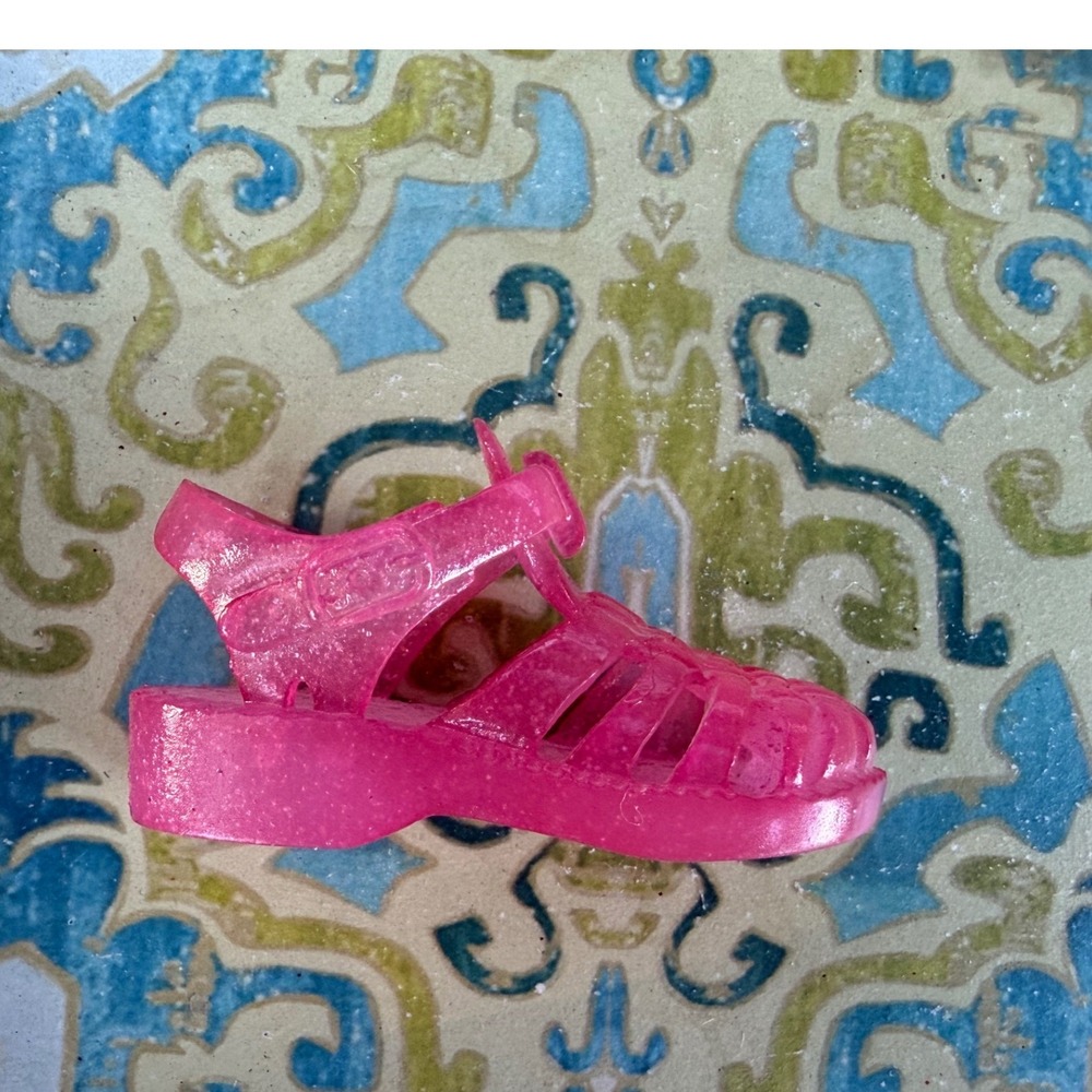 Just the Right Shoe Raine Beach Baby Pink Glitter Jelly Sandal Figurine 25135